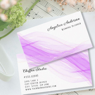 Delikate Lila Gold Details Business Card Visitenkarte