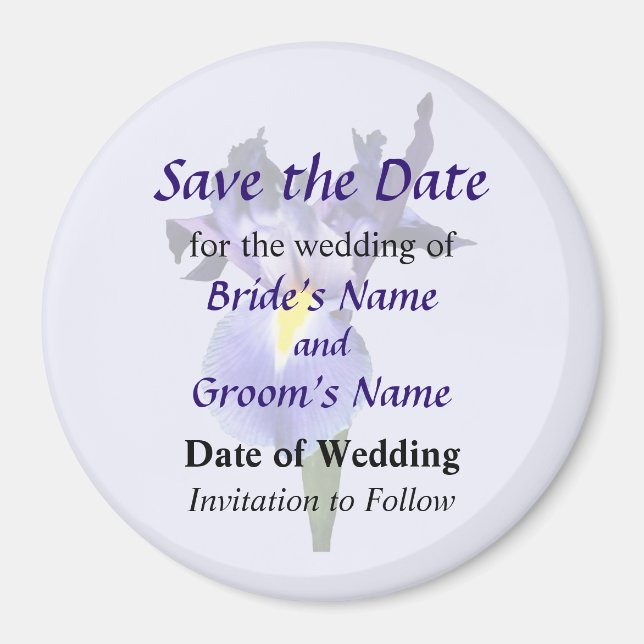 Delikate Lila Iris Save the Date Magnet (Vorne)