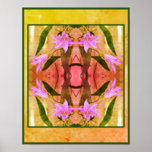 Delikate Lila Lily-Blume gestört Abstrakt Poster