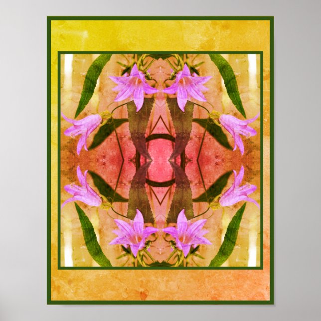 Delikate Lila Lily-Blume gestört Abstrakt Poster (Vorne)