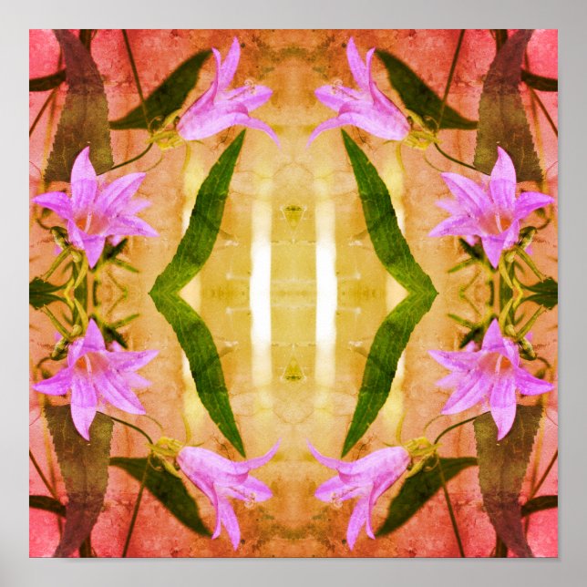 Delikate Lila Lily-Blume gestörte Kunst Poster (Vorne)