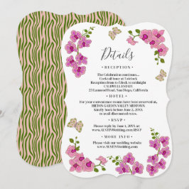 Delikate Lila Orchideen Details Hochzeit Einladung