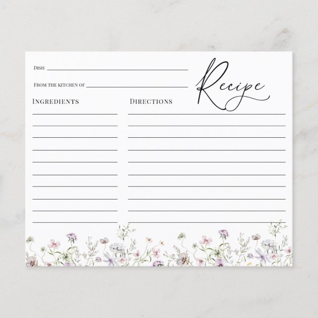 Delikate Lila Wildblume Brautparty Rezept (Vorderseite)