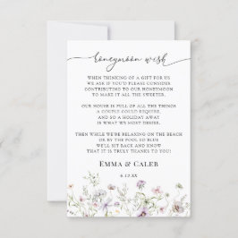 Delikate Lila Wildblume Flitterwochen wünschen Einladung