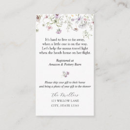 Delikate Lila Wildblume lange Entfernung Begleitkarte