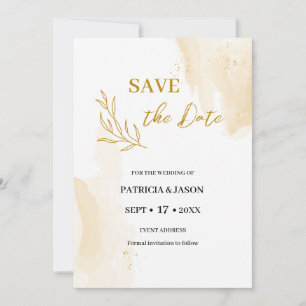 Delikate lineare Blätter Save the Date