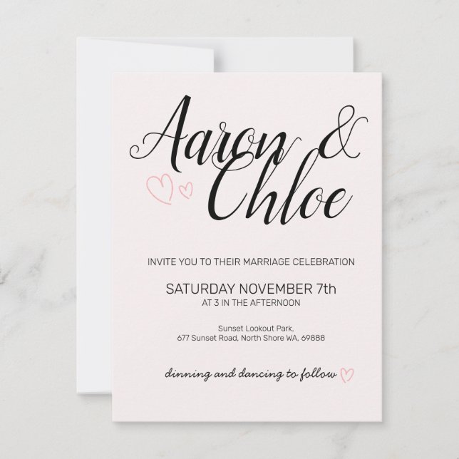 Delikate Minimalistische Kalligrafie Einladung zur (Vorderseite)