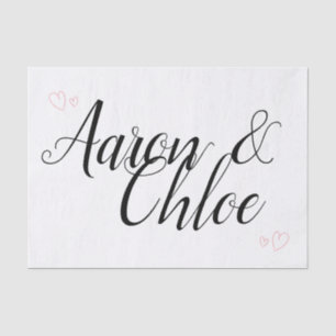 Delikate Minimalistische Kalligrafie-Hochzeit Seidenpapier