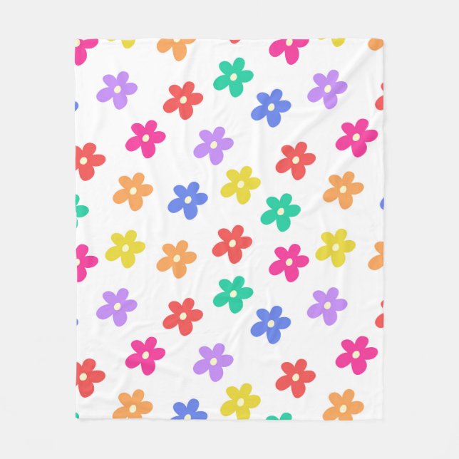 Delikate Minimalistische Regenbogen Blume  Fleecedecke (Vorderseite)
