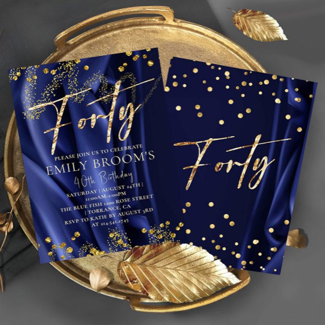 Delikate Navy 40. Geburtstag Einladung (Von Creator hochgeladen)