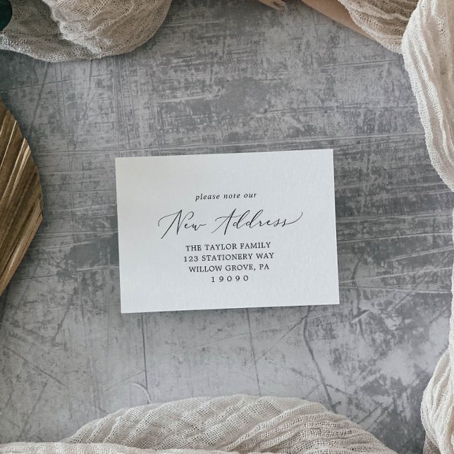 Delikate neue Zuhause Ändern der Adresse Einsteckk Visitenkarte (Von Creator hochgeladen)