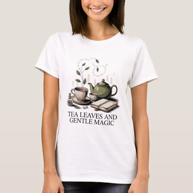 Delikate Olive Teapot Gemütlich sanfte Magie T-Shirt (Vorderseite)