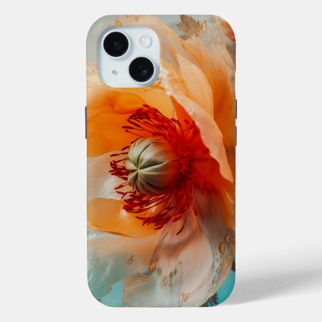 Delikate Orange-Blume Case-Mate iPhone Hülle (Rückseite)