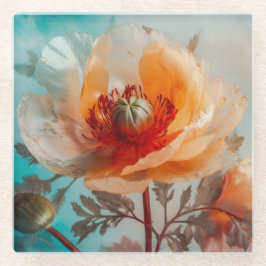 Delikate Orange-Blume Glasuntersetzer