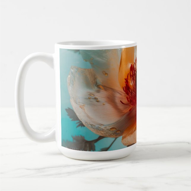 Delikate Orange-Blume Kaffeetasse (Links)