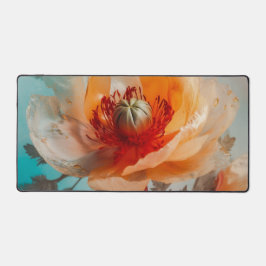 Delikate Orange-Blume Schreibtischunterlage