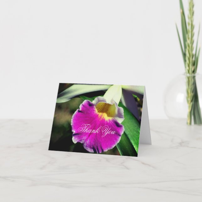 Delikate Orchid-Blume individuell anpassbar dank K Dankeskarte (Vorderseite)
