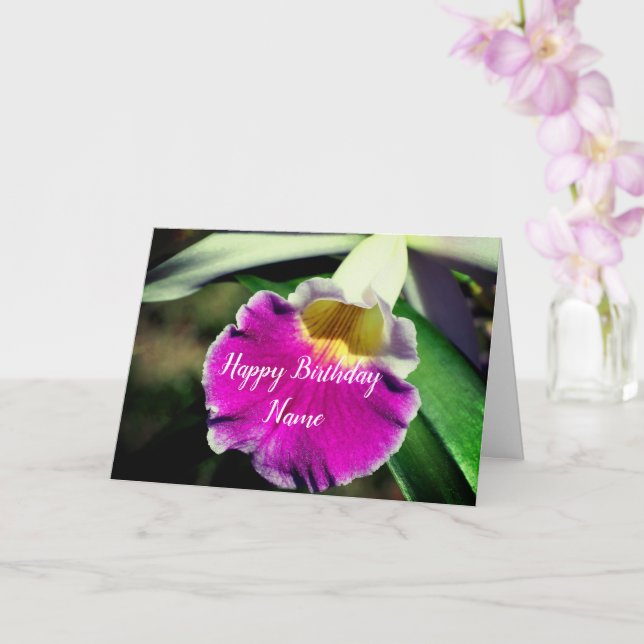 Delikate Orchid-Blume Personalisiert Geburtstag Karte (Orchidee)