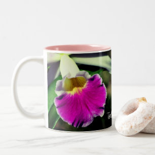 Delikate Orchid-Blume Personalisiert Zweifarbige Tasse