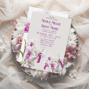 Delikate Orchids Hochzeit am Tag Einladung