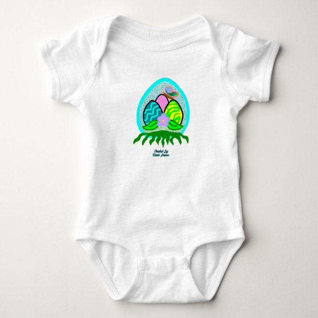 Delikate Ostereier Baby Jersey Bodysuit Strampler (Vorderseite)