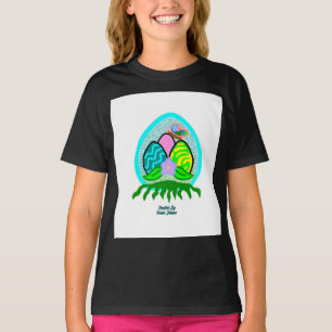 Delikate Ostereier Girls Black Basic T Shirt