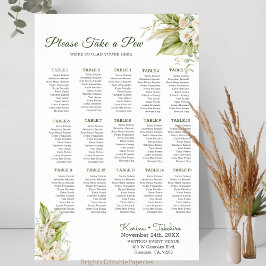 Delikate Pampas Nehmen Sie eine Hochzeitssitzkarte Poster