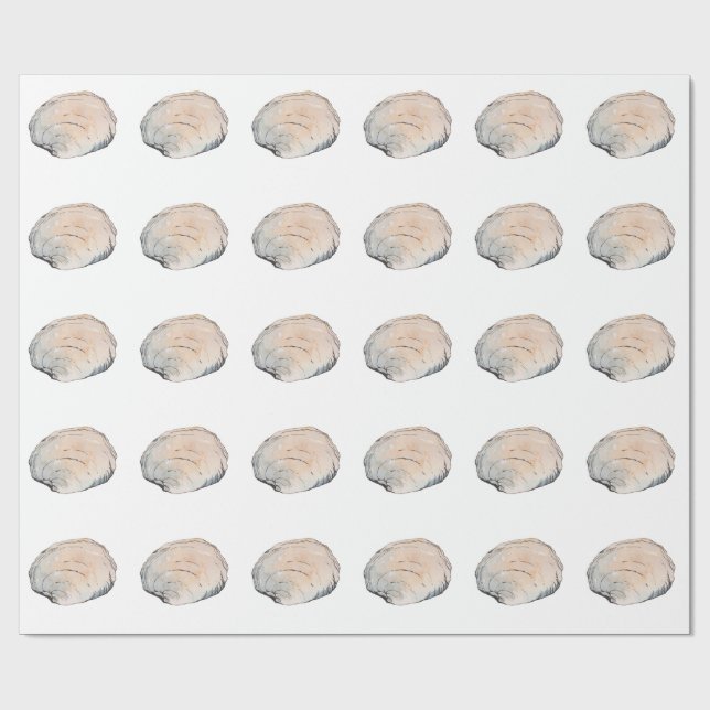Delikate Pastel Clam Muschel Geschenkpapier (Flach)
