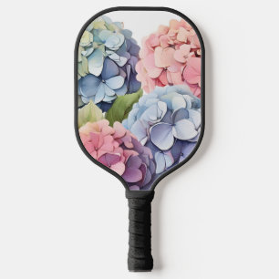 Delikate Pastel Hydrangea-Blume Pickleball Schläger