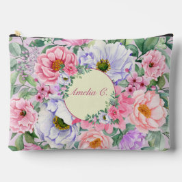Delikate Pastel Watercolor Floral Cosmetic Bag Zubehörtasche