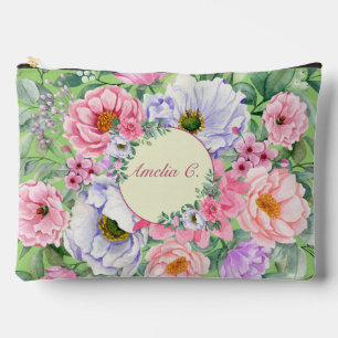 Delikate Pastel Watercolor Floral Cosmetic Bag Zubehörtasche