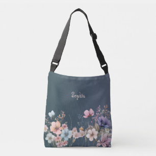 Delikate Pastel Wildblumen Frühjahr personalisiere Tragetaschen Mit Langen Trägern