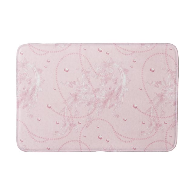 Delikate Pastellfarben Pink Pearl Luxus Badematte (Vorderseite)