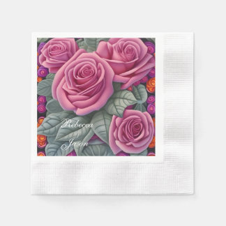 Delikate pastellrosa Hochzeitsstipps - Rose Serviette