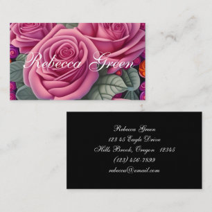 Delikate pastellrosa Hochzeitsstipps - Rose Visitenkarte