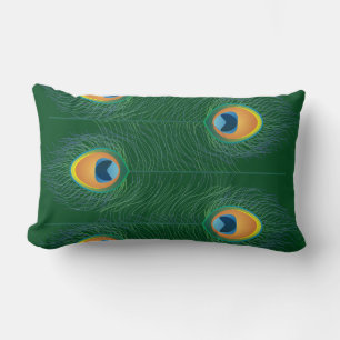 Delikate Peacock Feathers Custom Lendenkissen