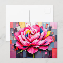 Delikate Peony im modernen Abstrakten Stil Feiertagspostkarte