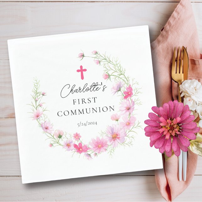 Delikate Petals Erste Kommune Serviette (Von Creator hochgeladen)