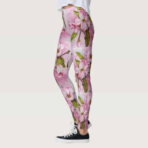 DELIKATE PINK APPLE BLOSSOMS   LEGGINGS