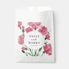 Delikate Pink-Blume Hochzeit Geschenktütchen