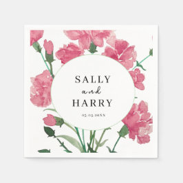 Delikate Pink-Blume Hochzeit Serviette