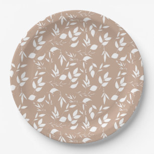 Delikate romantische Silhouette Taupe mocha Pappteller