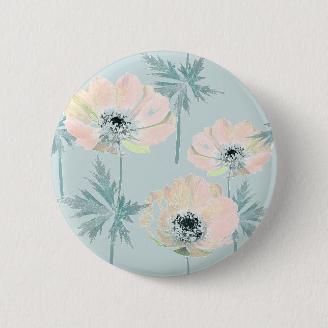Delikate rosa Anemone. Button (Vorderseite)