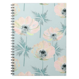Delikate rosa Anemone. Notizblock