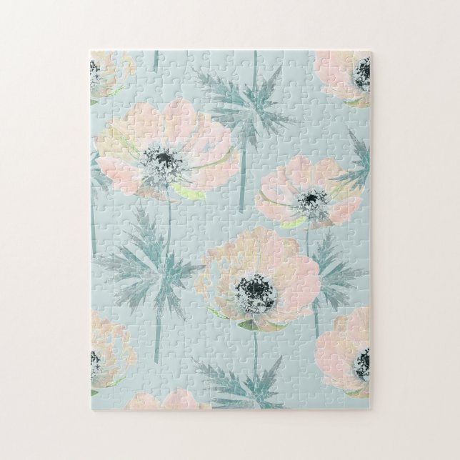 Delikate rosa Anemone. Puzzle (Vertikal)