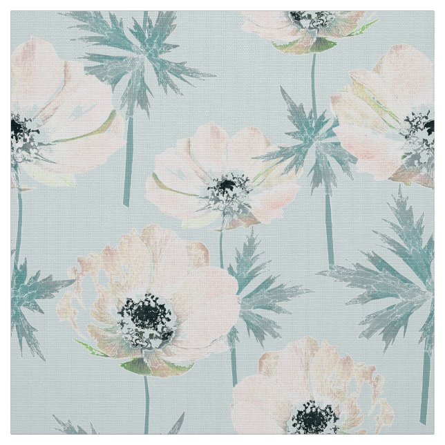 Delikate rosa Anemone. Stoff (Muster)