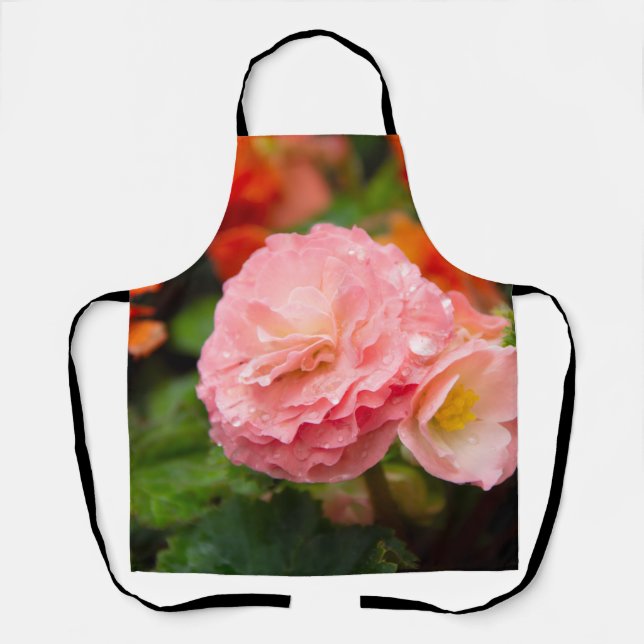 Delikate rosa Blume nach Regen Schürze (Vorderseite)