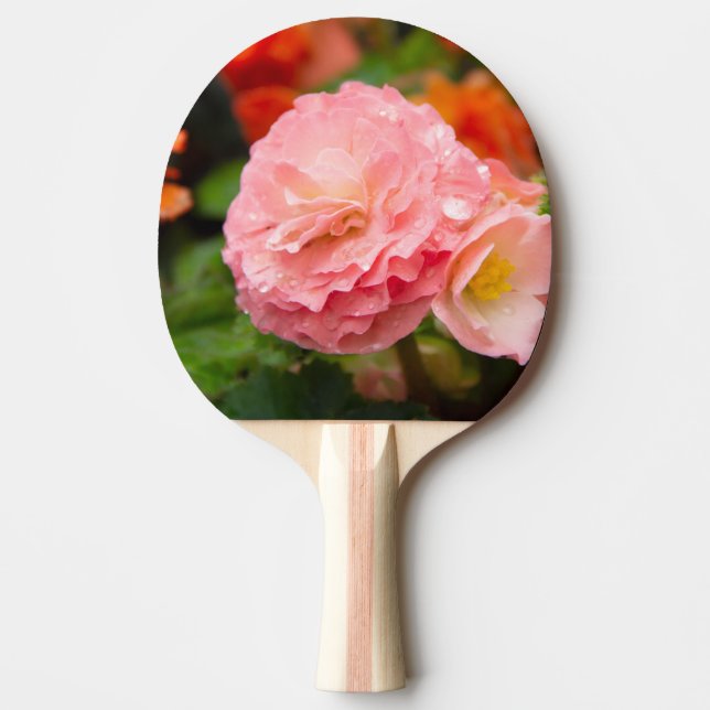 Delikate rosa Blume nach Regen Tischtennis Schläger (Vorderseite)