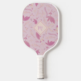 Delikate rosa Florals und Bows Pickleball Schläger
