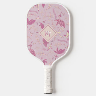 Delikate rosa Florals und Bows Pickleball Schläger